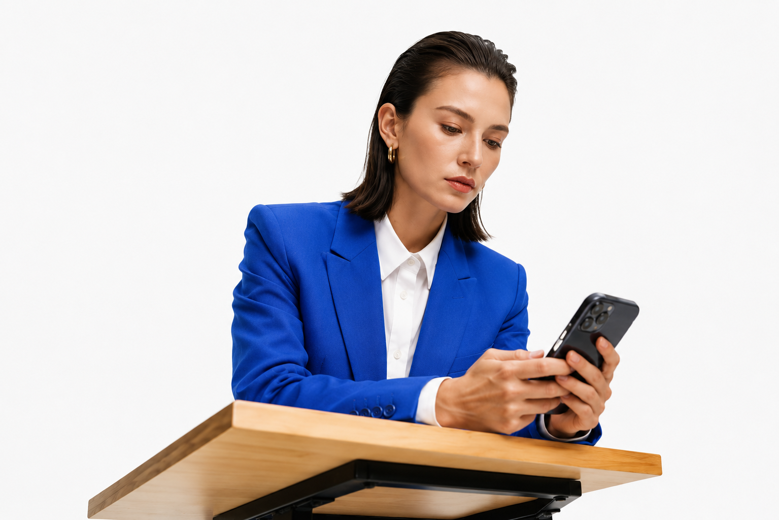 Business professional using a phone
